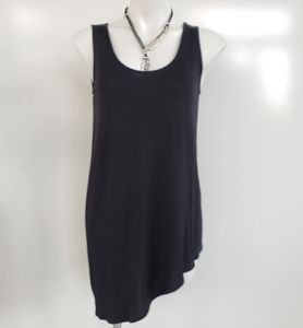 EILEEN FISHER Black Asymmetric Hem Tank Top Sze XS
